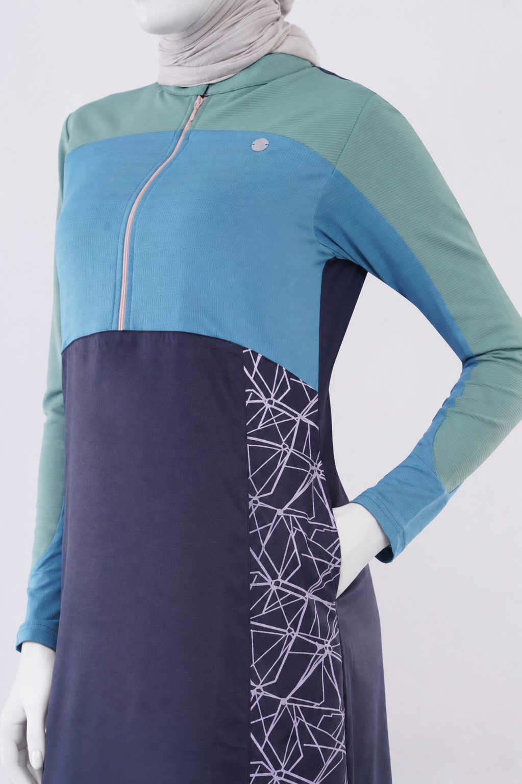 Oceanic Breeze Color Contrast Jilbab