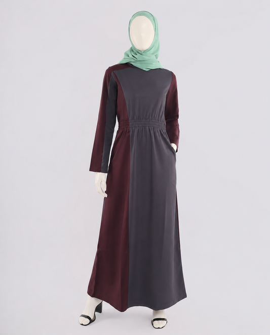 Plush Plum And Blue Jilbab