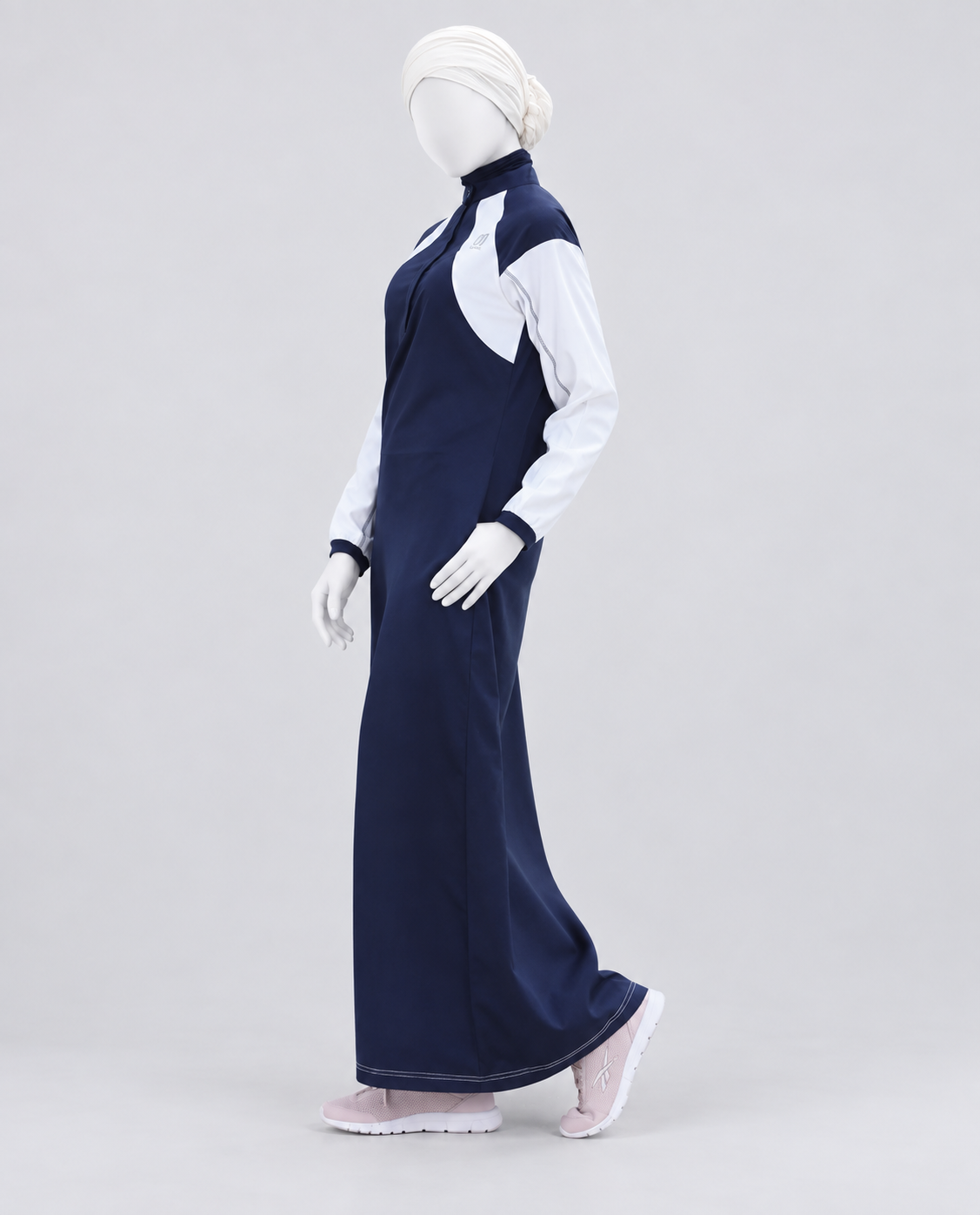 Midnight Blue Contrast Panel Jilbab