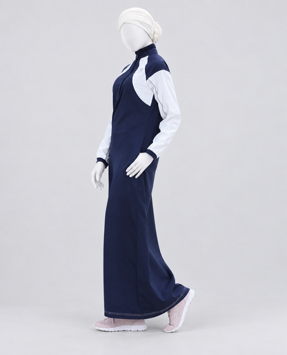 Midnight Blue Contrast Panel Jilbab