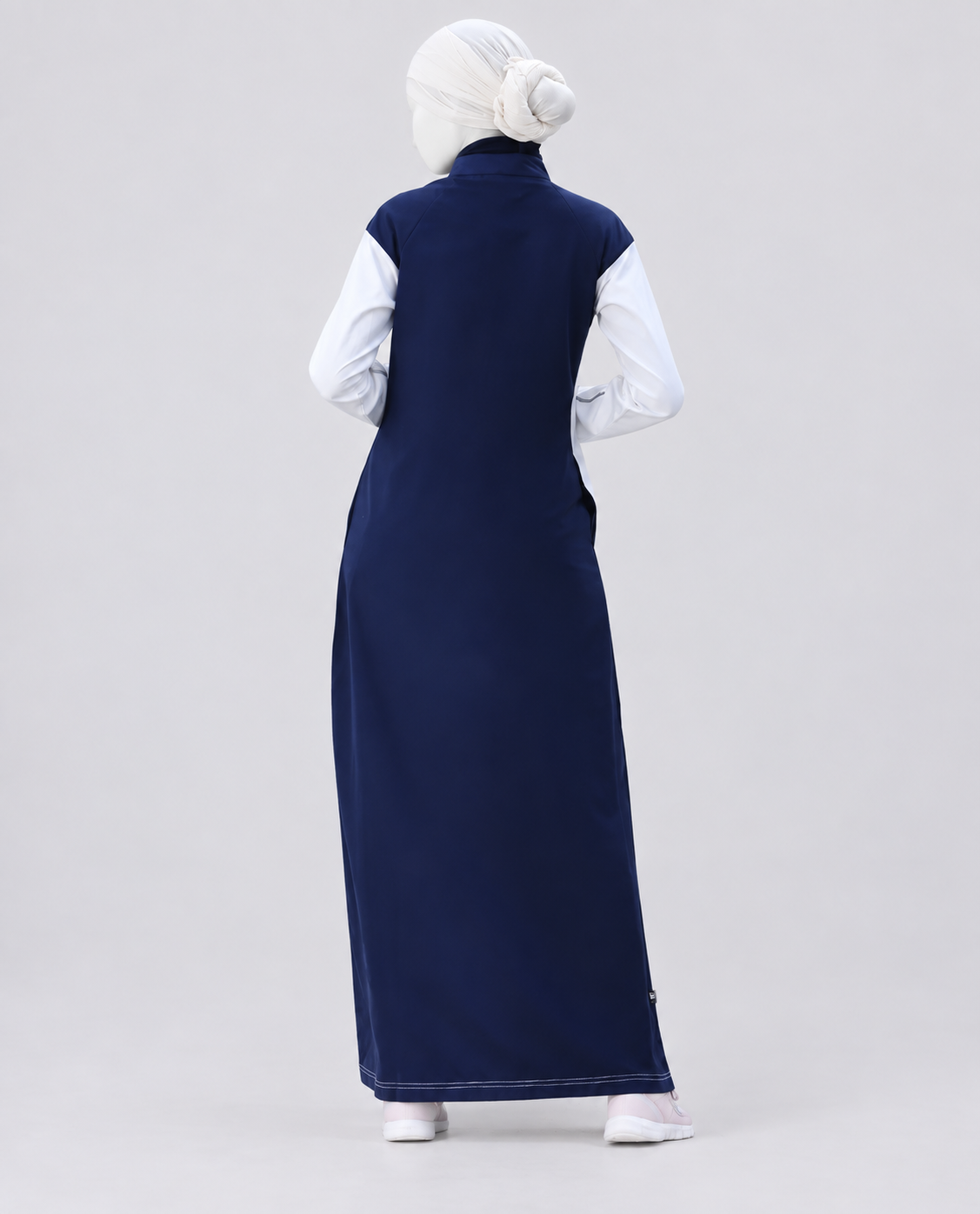 Midnight Blue Contrast Panel Jilbab